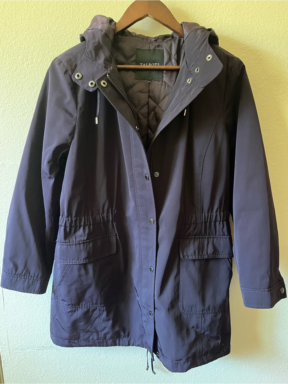 Talbots Hooded Trench Coat in Deep purple